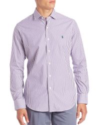 Polo Ralph Lauren | Purple Striped Sportshirt for Men | Lyst