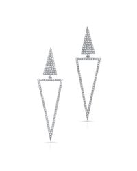 Anne Sisteron - Metallic 14kt White Gold Diamond Open Triangle Drop Earrings - Lyst
