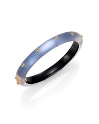 Alexis Bittar | Lucite & Crystal Rivet Bangle Bracelet/Sky Blue | Lyst