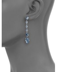 Alexis Bittar Fine | Midnight Marquis Blue Quartz, Sapphire & Sterling Silver Linear Kite Drop Earrings | Lyst