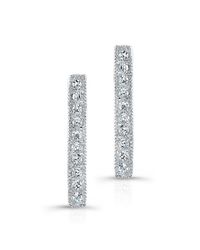Anne Sisteron - Metallic 14kt White Gold Diamond Huggie Earrings - Lyst