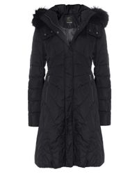 Creenstone Black Eugenie Fur Trim Coat