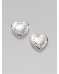 Marc By Marc Jacobs | Metallic Heart Logo Stud Earrings | Lyst