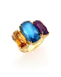 Marco Bicego | Murano Citrine, Amethyst, London Blue Topaz & 18k Yellow Gold Three-stone Ring | Lyst