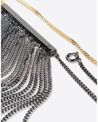 MM6 by Maison Martin Margiela | Metallic Chain Fringe Necklace | Lyst
