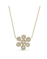 Anne Sisteron - 14kt Yellow Gold Diamond Slice Fleur Necklace - Lyst