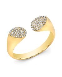 Anne Sisteron - Metallic 14kt Yellow Gold Diamond Open Double Pear Ring - Lyst