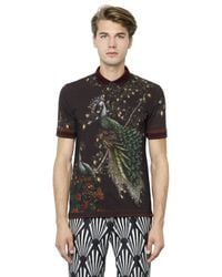 Dolce & Gabbana | Purple Peacock Print Cotton Piqué Polo for Men | Lyst