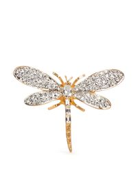 Kenneth Jay Lane | Metallic Crystal Pavé Strass Dragon Fly Ring | Lyst