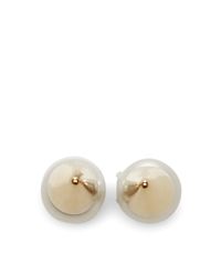 Fallon | Metallic Goldplated Swarovski Crystal and Pearl Earrings | Lyst