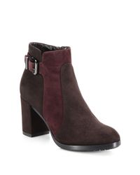 Aquatalia | Brown Elianna Suede Colorblock Booties | Lyst