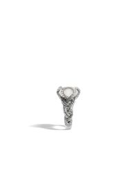 John Hardy | Metallic Classic Chain Ring With Moon Quartz And Diamonds | Lyst