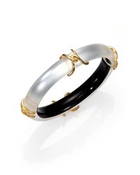 Alexis Bittar | Metallic Kinshasa Lucite & Pave Crystal X Motif Bangle Bracelet | Lyst