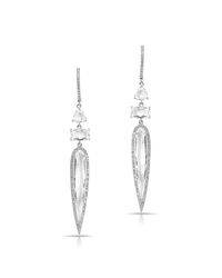 Anne Sisteron - Metallic 14kt White Gold White Topaz Diamond Shine Earrings - Lyst