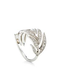 Marc Alary | Metallic Leaf Ring Full Pave | Lyst