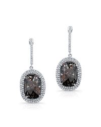 Anne Sisteron | 14kt White Gold Diamond Slice Double Halo Earrings | Lyst