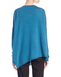 Eileen Fisher | Blue Merino Wool Asymmetrical Sweater | Lyst
