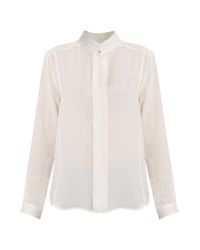 Paul & Joe | White Silk Georgette Ls Blouse | Lyst