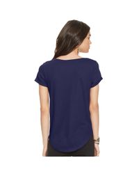 Polo Ralph Lauren | Blue Drapey V-neck Tee | Lyst