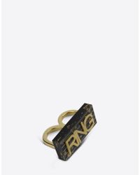 MM6 by Maison Martin Margiela | Black Two Finger Plexi Ring | Lyst