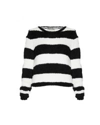 Alice + Olivia - Black Carl Fuzzy Crewneck Sweater - Lyst