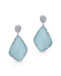 Anne Sisteron | 14kt Rose Gold Blue Satoya Diamond Earrings | Lyst
