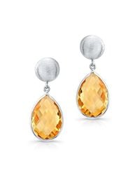 Anne Sisteron - 14kt White Gold Citrine Pear Drop Earrings - Lyst