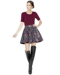 Alice + Olivia - Purple Lary Ottoman Crop Sweater - Lyst