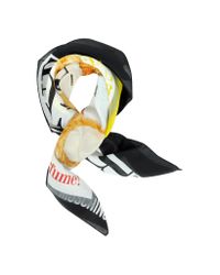 Moschino - Black Rogue Magazine Cover Printed Crepe Silk Bandana - Lyst