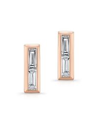 Anne Sisteron - Metallic 14kt Yellow Gold Diamond Double Baguette Bar Earrings - Lyst