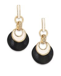 Alexis Bittar | Black Lucite & Crystal Encrusted Infinity Links Drop Earrings | Lyst