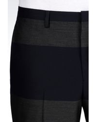 Emporio Armani | Gray Runway Trousers In Macro Stripe Jacquard for Men | Lyst