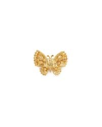 Kenneth Jay Lane | White Crystal Pavé Faux Pearl Butterfly Brooch | Lyst