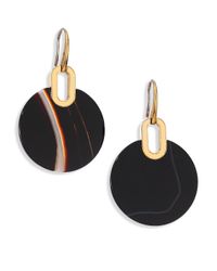 Michael Kors | Metallic Cityscape Disc Black Agate Drop Earrings | Lyst