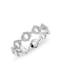 Anne Sisteron - Metallic 14kt White Gold Diamond Lock Ring - Lyst