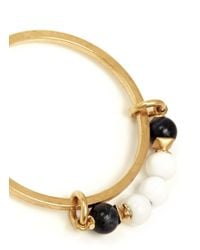 Ela Stone | White 'andrea' Stone Bead Hoop Earrings | Lyst