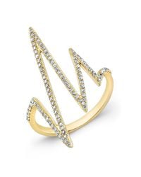Anne Sisteron - Metallic 14kt Yellow Gold Diamond Heartbeat Ring - Lyst