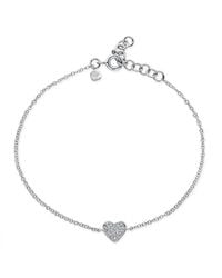 Anne Sisteron - 14kt White Gold Diamond Heart Bracelet - Lyst