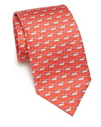 Ferragamo | Red Dog Silk Tie for Men | Lyst