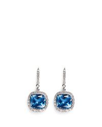 CZ by Kenneth Jay Lane | Metallic Cubic Zirconia Cushion Cut Drop Earrings | Lyst