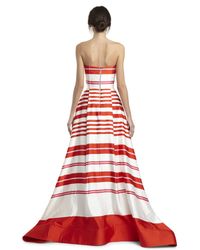 Alice + Olivia - Orange Aubrey Strapless Gown With Pockets - Lyst