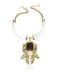 Roberto Cavalli | Natural Bronze And Plexiglass Monkey Necklace | Lyst
