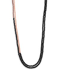 Brunello Cucinelli | Black Bronzite & River Stone Wrap Necklace | Lyst