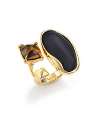 Alexis Bittar | Metallic Lakana Lucite & Tiger's Eye Studded Wrap Ring | Lyst