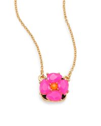 kate spade new york | Pink Izu Petals Mini Pendant Necklace | Lyst