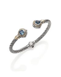 Konstantino | Metallic Hermione London Blue Topaz, 18K Yellow Gold & Sterling Silver Petite Cuff Bracelet | Lyst
