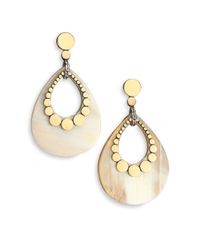 John Hardy | Metallic Dot Buffalo Horn, 18k Yellow Gold & Sterling Silver Teardrop Earrings | Lyst