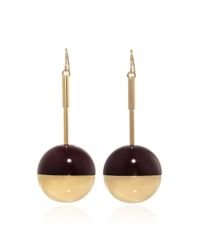 Marni | Red And Gold Metal Globe Earrings | Lyst