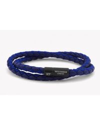 Tateossian - Chelsea Bracelet In Blue Eco-leather With Black Aluminium Clasp for Men - Lyst