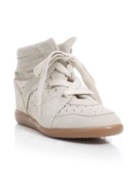 Isabel Marant | White Bobby Suede Sneaker | Lyst